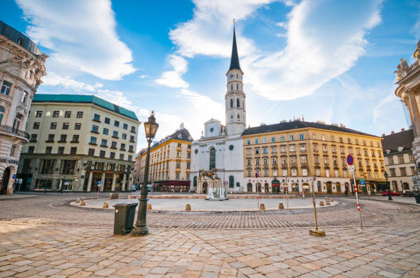 Vienna, Austria - June 06, 2017: Michaelerplatz and St. Michael's Church