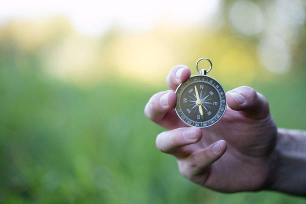 istock Compass in the hand, outdoor adventure 1129405498