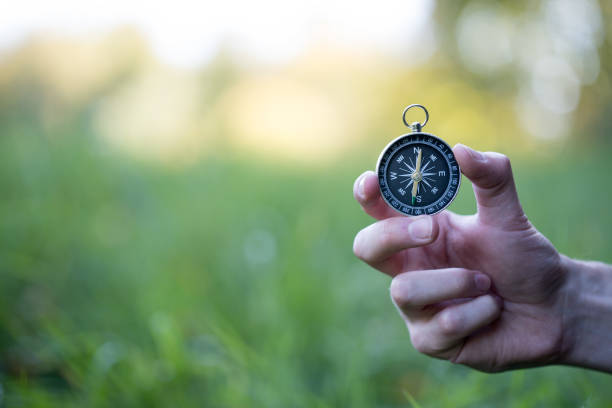 istock Compass in the hand, outdoor adventure 1129405518