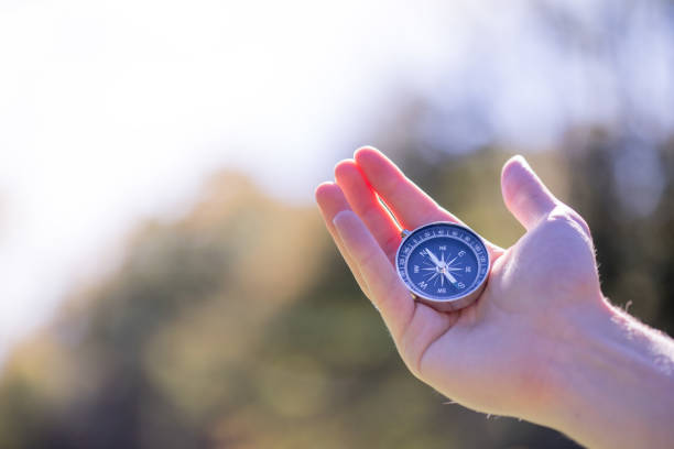 istock Compass in the hand, outdoor adventure 1129405523