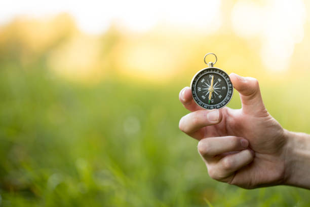 istock Compass in the hand, outdoor adventure 1129405524