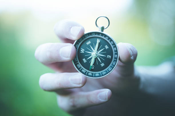 istock Compass in the hand, outdoor adventure 1129405544