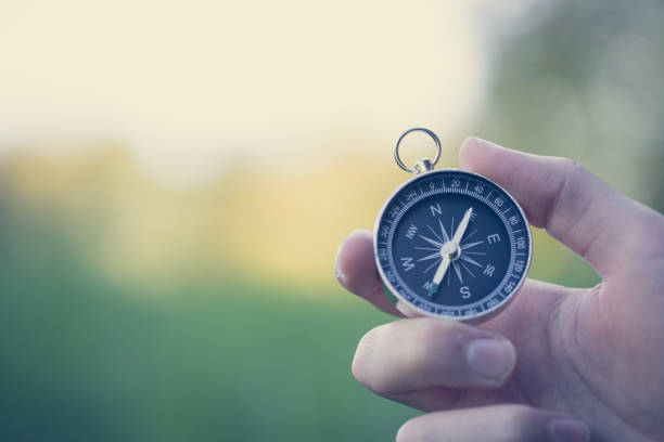 istock Compass in the hand, outdoor adventure 1129405546