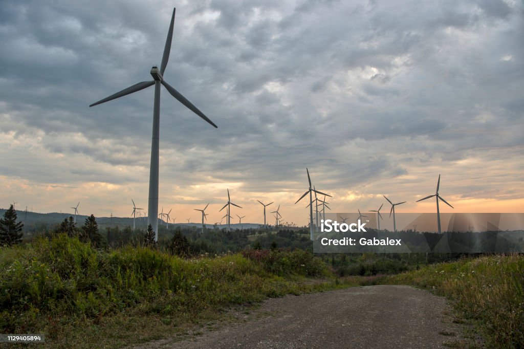 wind turbine Gaspésie wind turbine in Canada Sustainable Resources Stock Photo