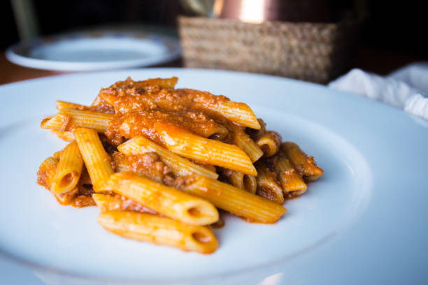 Bolognese Italian Pasta Varied Italian Pasta comida italiana stock pictures, royalty-free photos & images