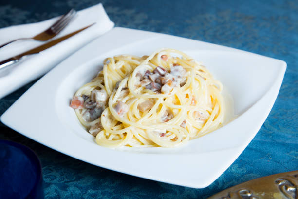 Italian Pasta Carbonara Varied Italian Pasta comida italiana stock pictures, royalty-free photos & images