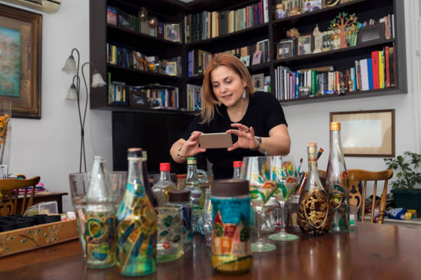 Art painting on a glass bottle