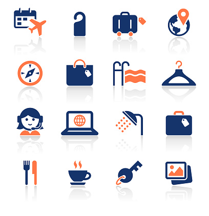 An illustration of travel two color icons set for your web page, presentation, apps and design products. Vector format can be fully scalable & editable.