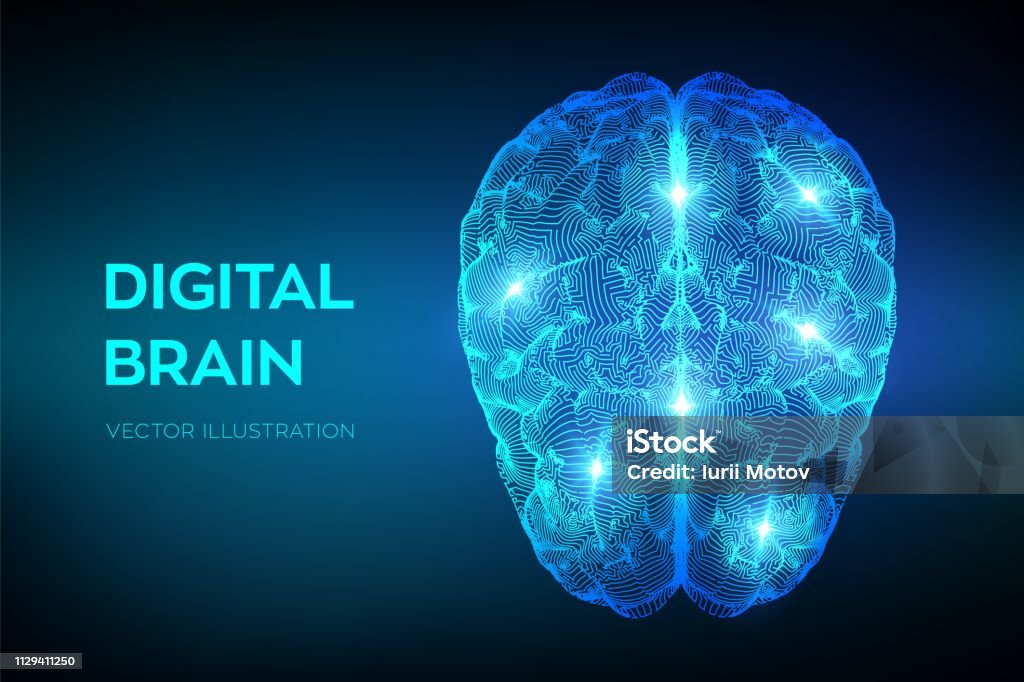 Brain Picture Using Tech Brain Digital Brain 3d Science And Technology Concept Neural Network Iq ...