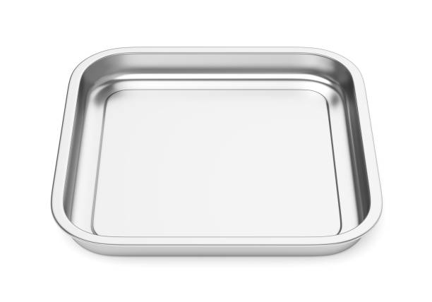 istock Square steel baking or food tray isolated on white 1129411833
