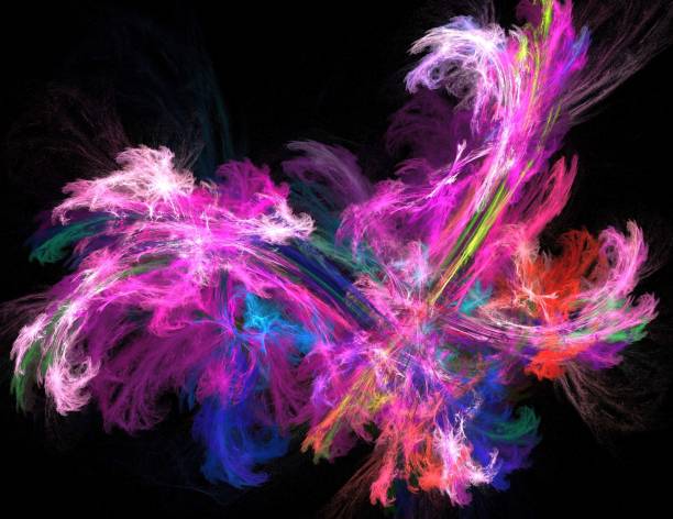 istock image of one Digital Fractal on Black Color 1129412029