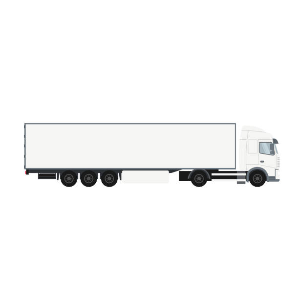 istock Container trailer truck with cold room. Heavy vehicle 1129413868