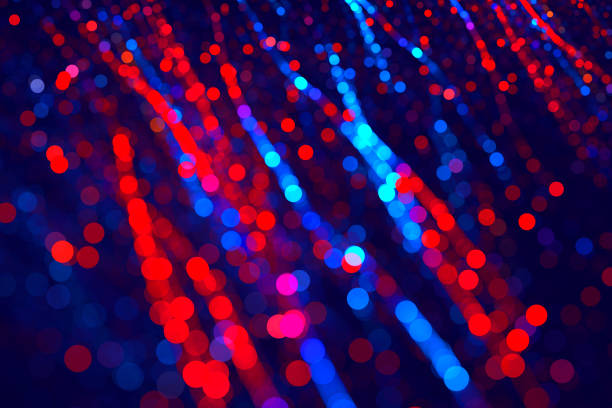 neon rosso blu bokeh motivo sfondo vacanza viola coriandoli cerchio striscia texture - french culture immagine foto e immagini stock