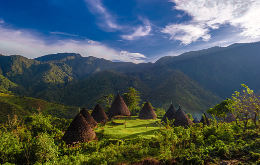 Landscape of Wae Rebo traditional village in Ruteng, Flores, East Timor, Indonesia