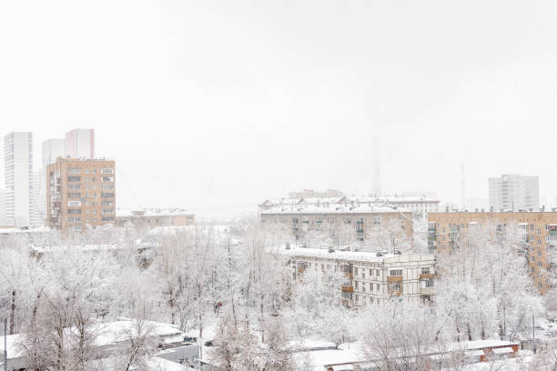 istock Winter cityscape during heavy snow 1129417443