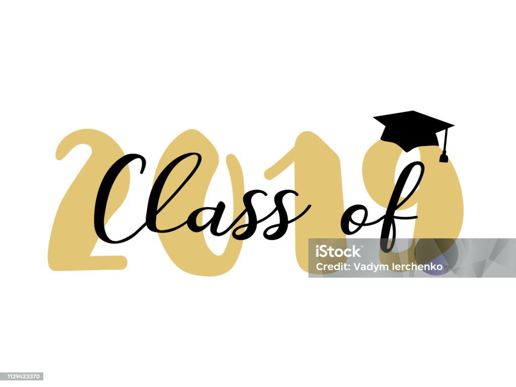 Class of 2019. Modern calligraphy. Template for graduation design, party, high school or college graduate, yearbook. Class of 2019. Modern calligraphy. Lettering. Template for graduation design, party, high school or college graduate, yearbook Graduation stock vector