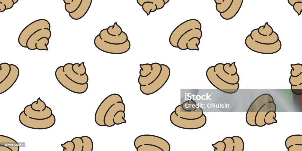 Poo seamless pattern vector toilet scarf isolated dog puppy repeat wallpaper tile background icon Cartoon illustration Animal Dung stock vector