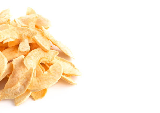 istock Slices of Dried Apple on a White Background 1129427760