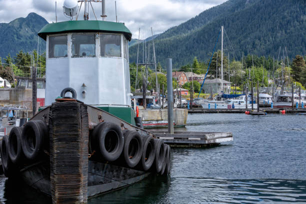 boats in harbor - sitka imagens e fotografias de stock