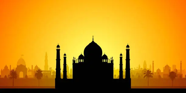 Vector illustration of Taj Mahal