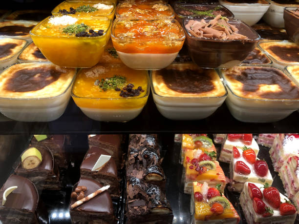 istock Close up of freshly baked cakes and pudding 1129438224