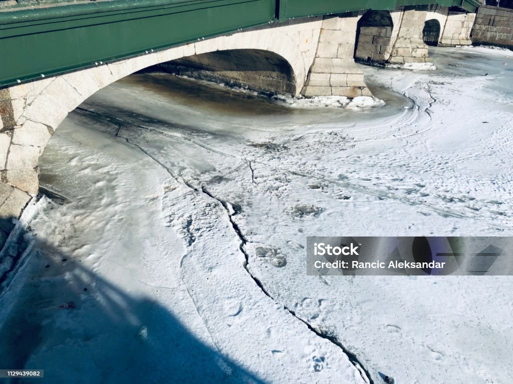 Green bridge High angle view of green arch bridge Adventure Stock Photo