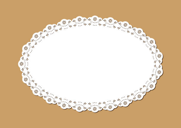 istock Vintage Lace Place Mat, Decorative Paper Cut Out Design 1129442833