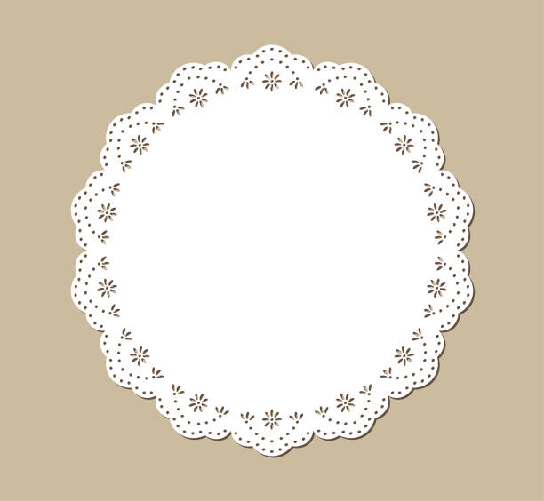 ビンテージ レース ランチョン マット、装飾的なペーパー カット アウトのデザイン - doily paper lace table点のイラスト素材／クリップアート素材／マンガ素材／アイコン素材