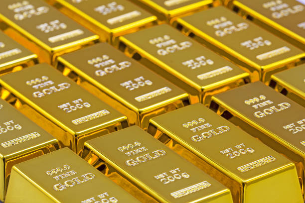 istock Golden bars as a background Financial concepts 1129443408