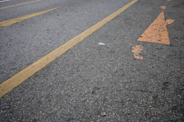 istock High Angle View Of Markings On Road 1129447376