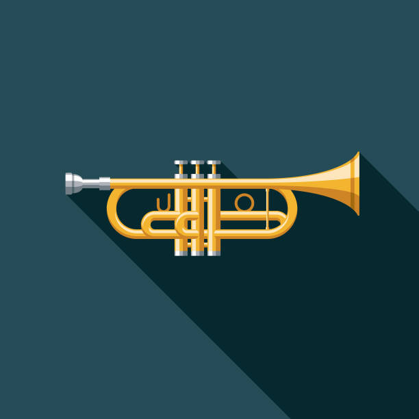 ikona instrumentu muzycznego trąbka - brass instrument illustrations stock illustrations