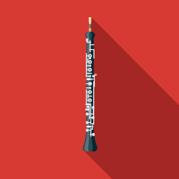 ilustrações, clipart, desenhos animados e ícones de ícone de instrumento musical de oboé - oboe