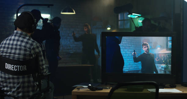 istock Actors shooting take of fight scene 1129453562