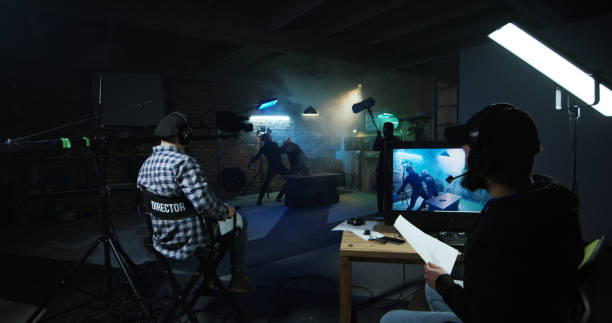 istock Actors shooting take of fight scene 1129453593