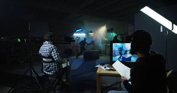 istock Actors shooting take of fight scene 1129453594