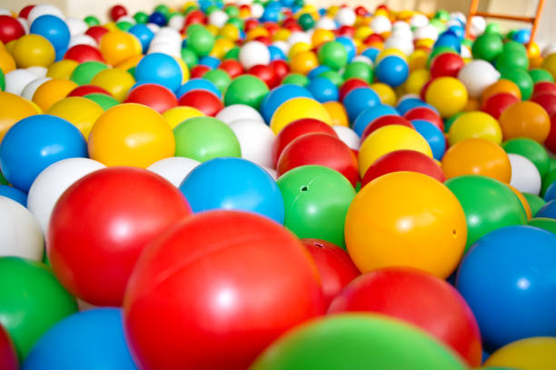 istock Children multi colored balls for dry massage. 1129454679