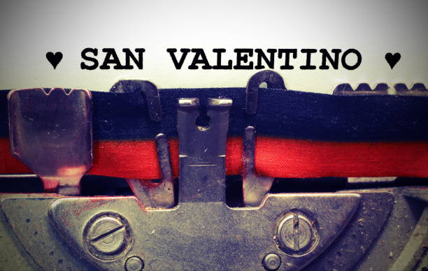 istock text by typewriter Saint Valentine in black ink with vintage ton 1129455048