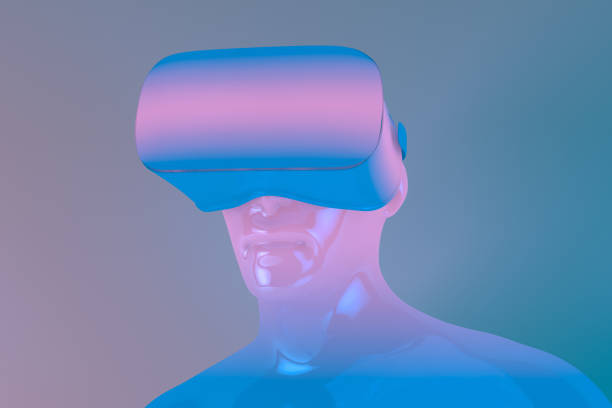 istock Virtual Reality Glasses, Color gradient, neon colors 1129455172