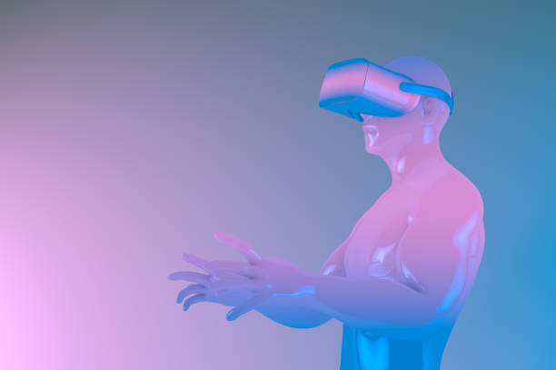 istock Virtual Reality Glasses, Color gradient, neon colors 1129455424