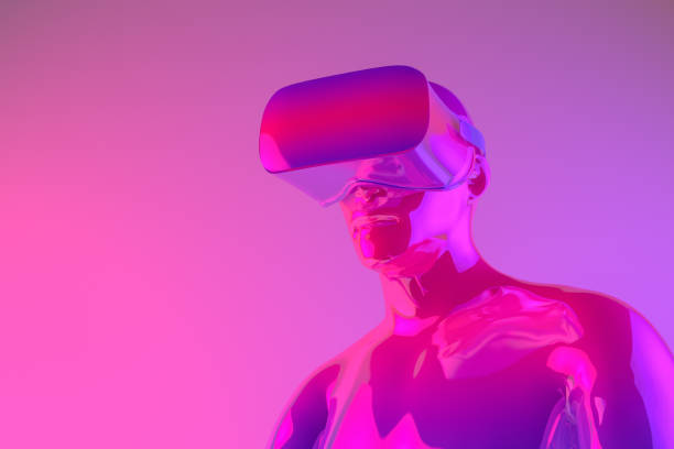 istock Virtual Reality Glasses, Color gradient, neon colors 1129457618
