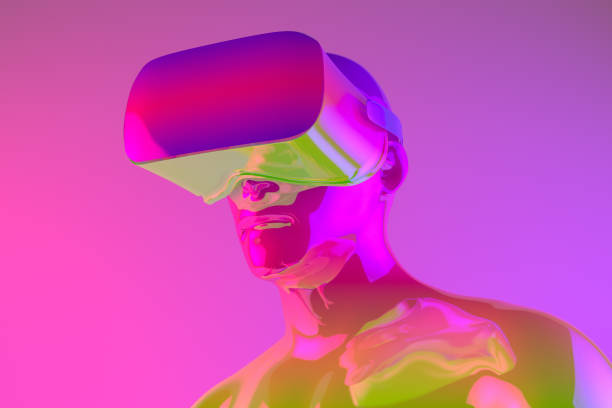 istock Virtual Reality Glasses, Color gradient, neon colors 1129457976