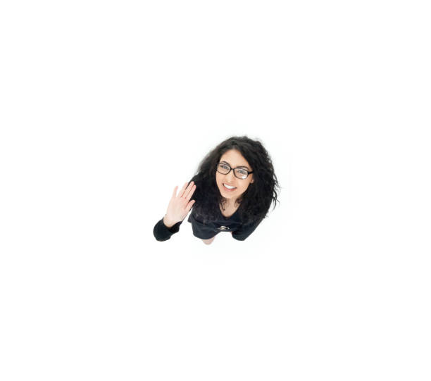 istock Businesswoman is waving 1129458338