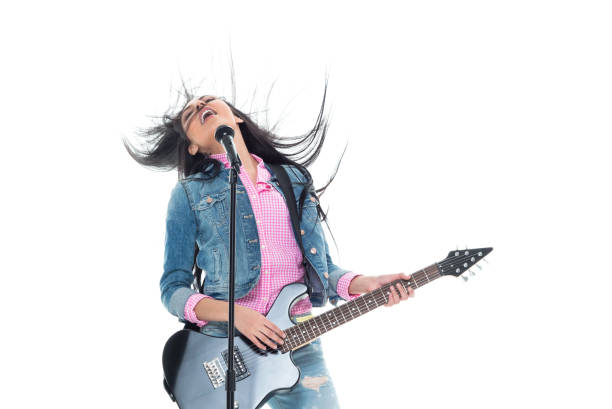 istock Beautiful latino female wearing denim 1129459314