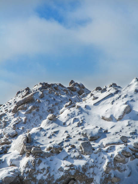 istock snow covered rocky hilltop peak 1129459700