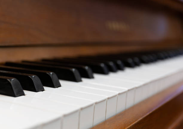 istock Close view of a piano keyboard 1129467175