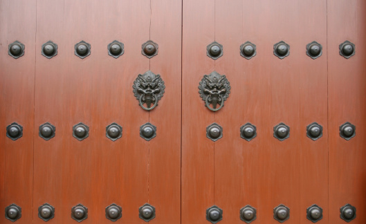The doorknob on the vermilion gate, Beijing