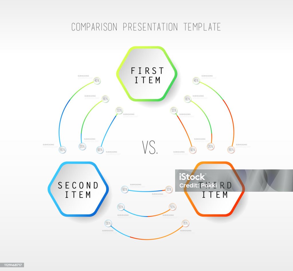 Companing Items Three Items Services Comparison Vector Template Dark Version Stock ...
