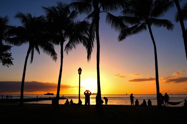 istock Waikiki sunset 02 12 2019 Waikiki, Oahu, HI 1129482656