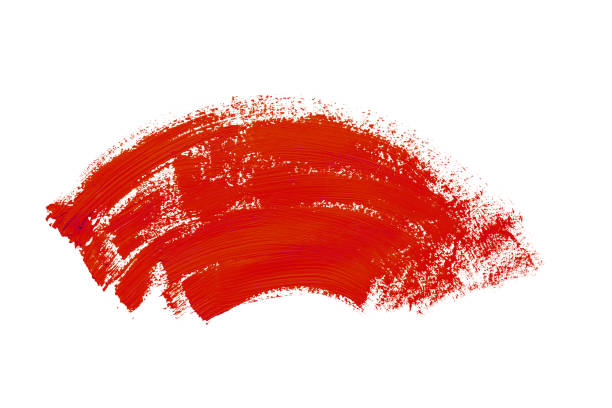 istock Abstraction for background, drawing with red paint on white isolated background 1129485563