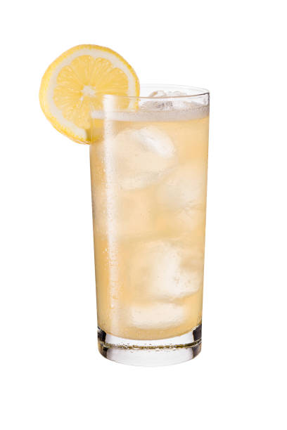 Refreshing Whiskey Ginger Cocktail on White Refreshing Whiskey Ginger Cocktail on White with a Clipping Path glass of bourbon stock pictures, royalty-free photos & images